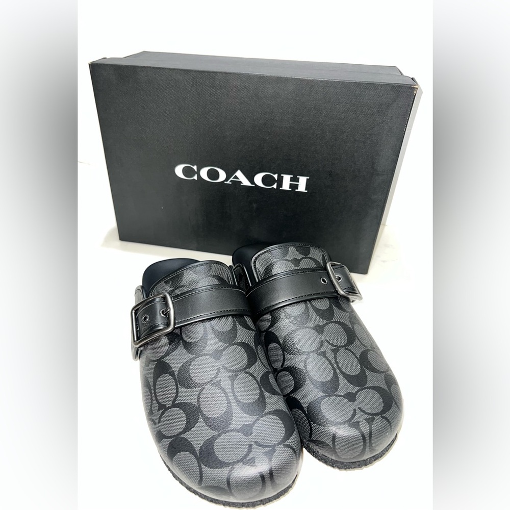 Coach Monogram Black and Gray Clogs